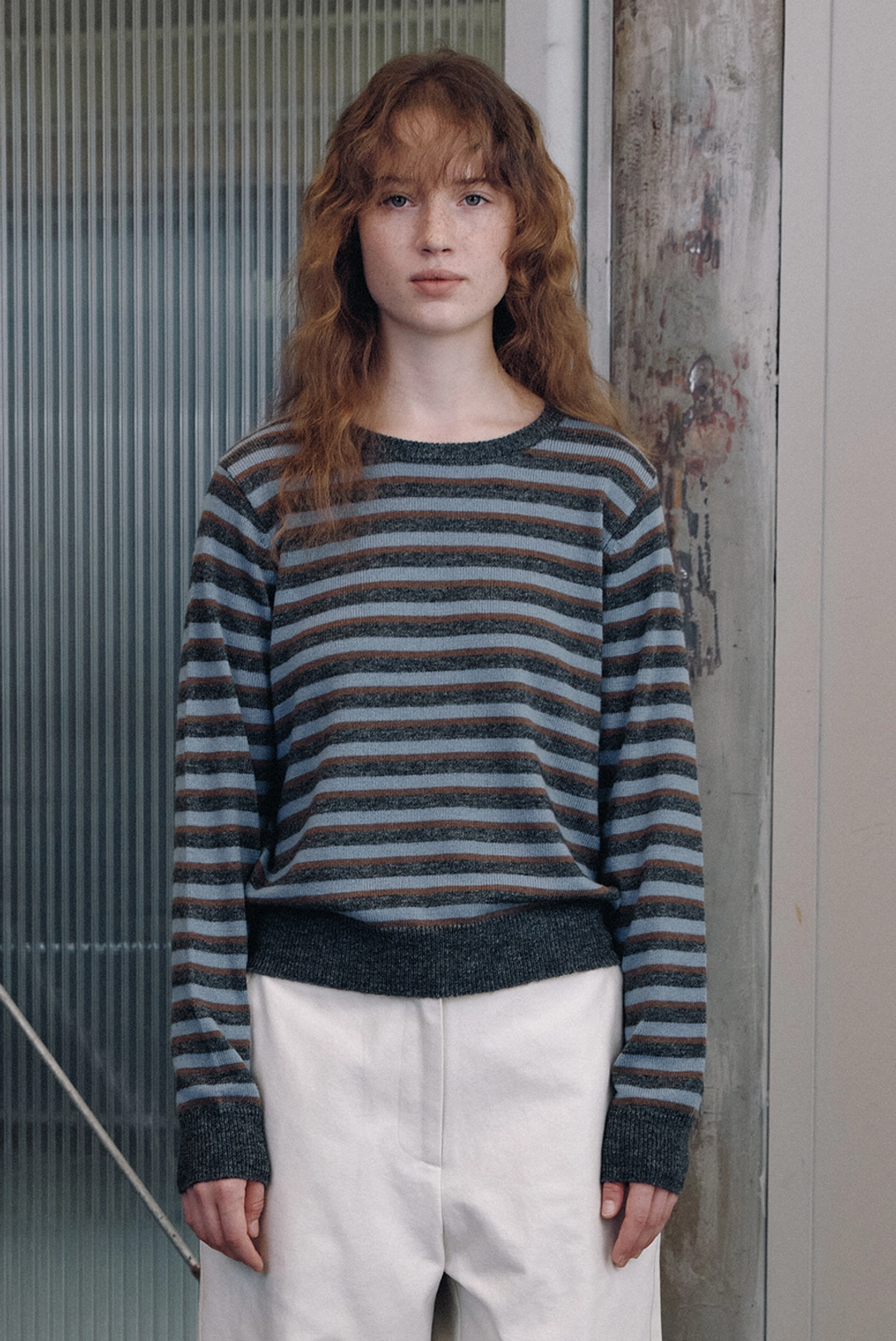 브렌다 브렌든 multi stripe knit - charcoal 상품 이미지 2