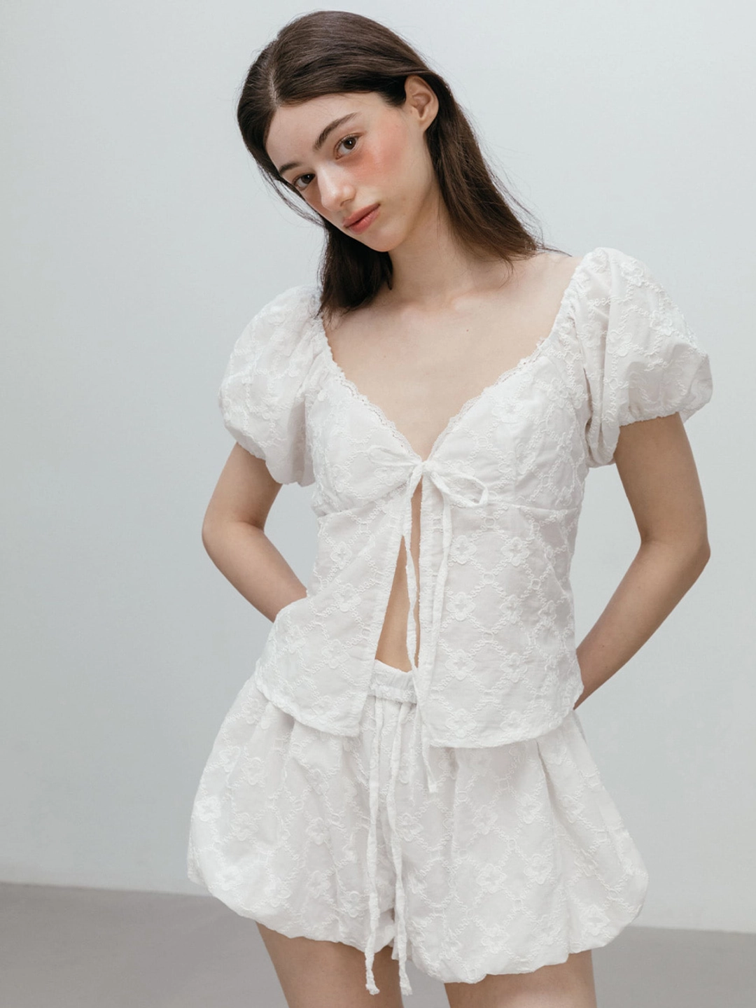 모이페어 BALLOON LACE BLOUSE / WHITE 상품 이미지 3