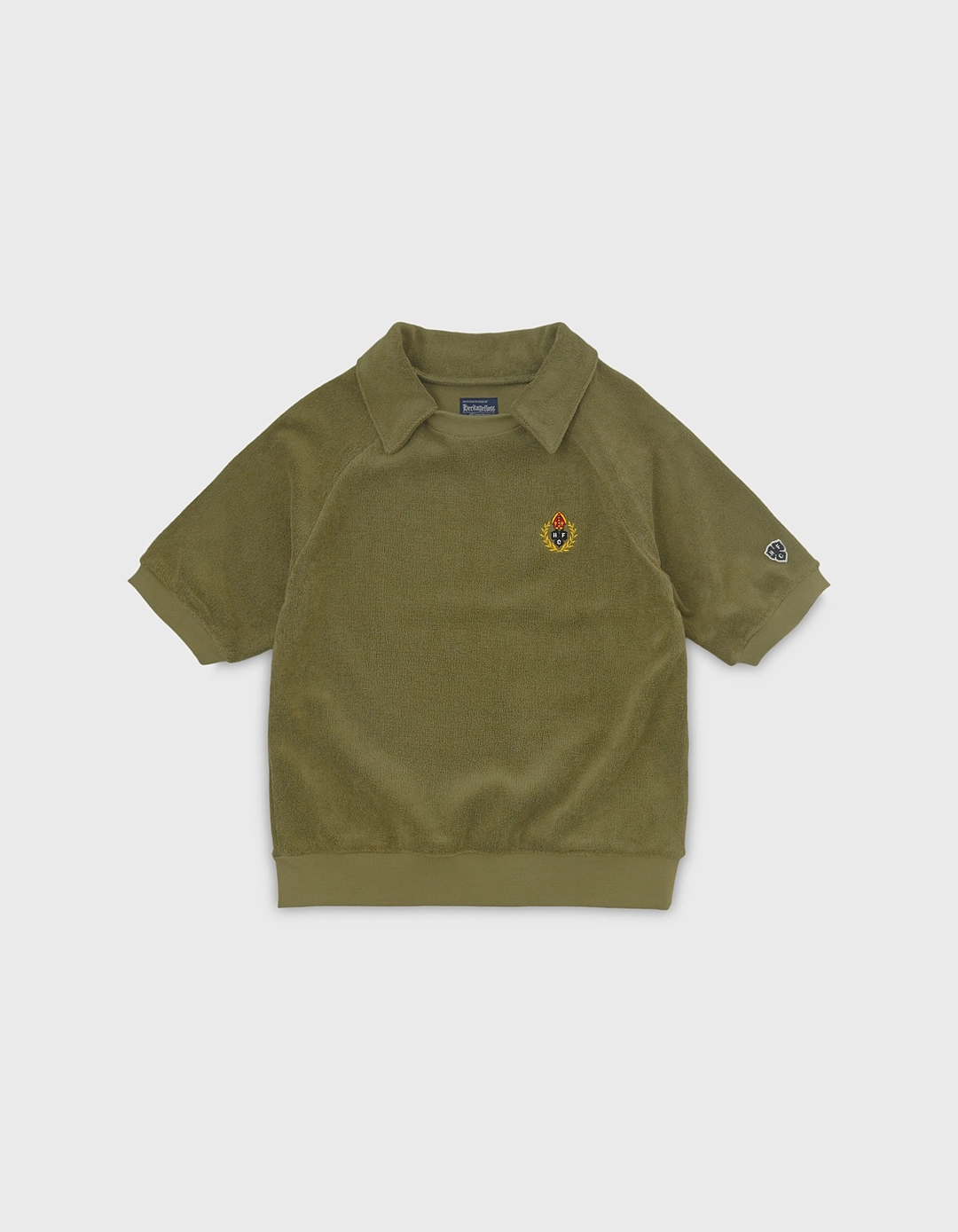 헤리티지플로스 CHILDREN TOWEL COLLAR HALF SLEEVE / Khaki 상품 이미지 1