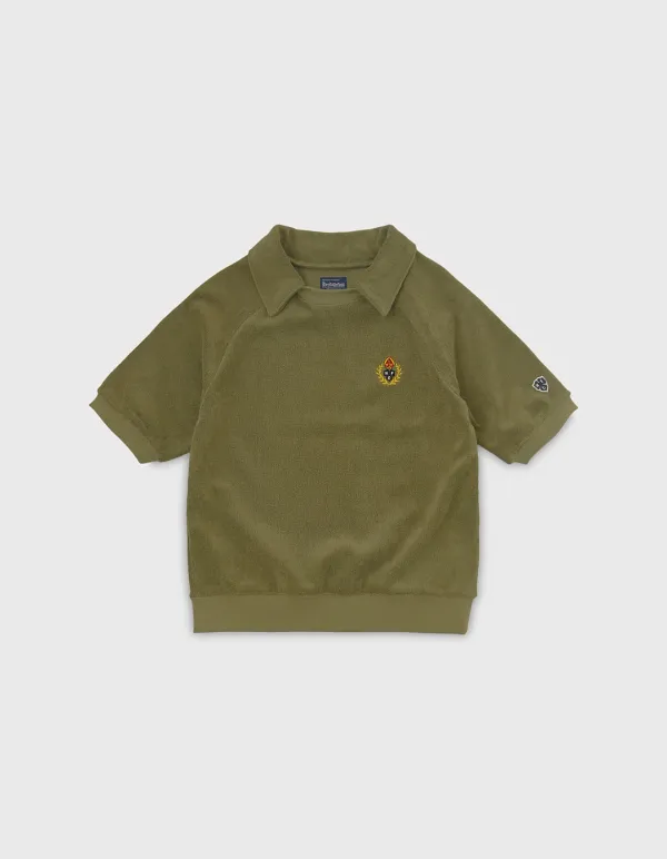 CHILDREN TOWEL COLLAR HALF SLEEVE / Khaki