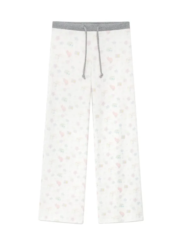 CONTRAST DREAMY WAFFLE PANTS (GRAY)