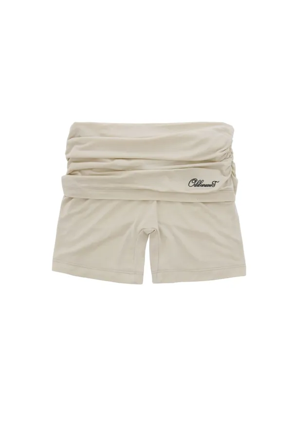 MONO SHIRRING SHORT SKIRT PANTS YELLOW