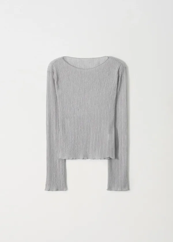[3rd] Wave Pleats Top_Silver
