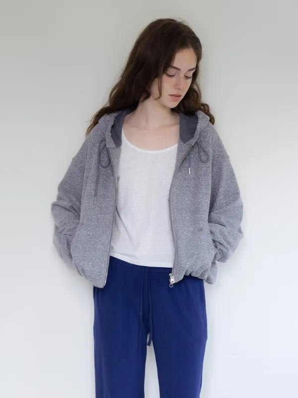 cloudy volume zip-up (melange grey)
