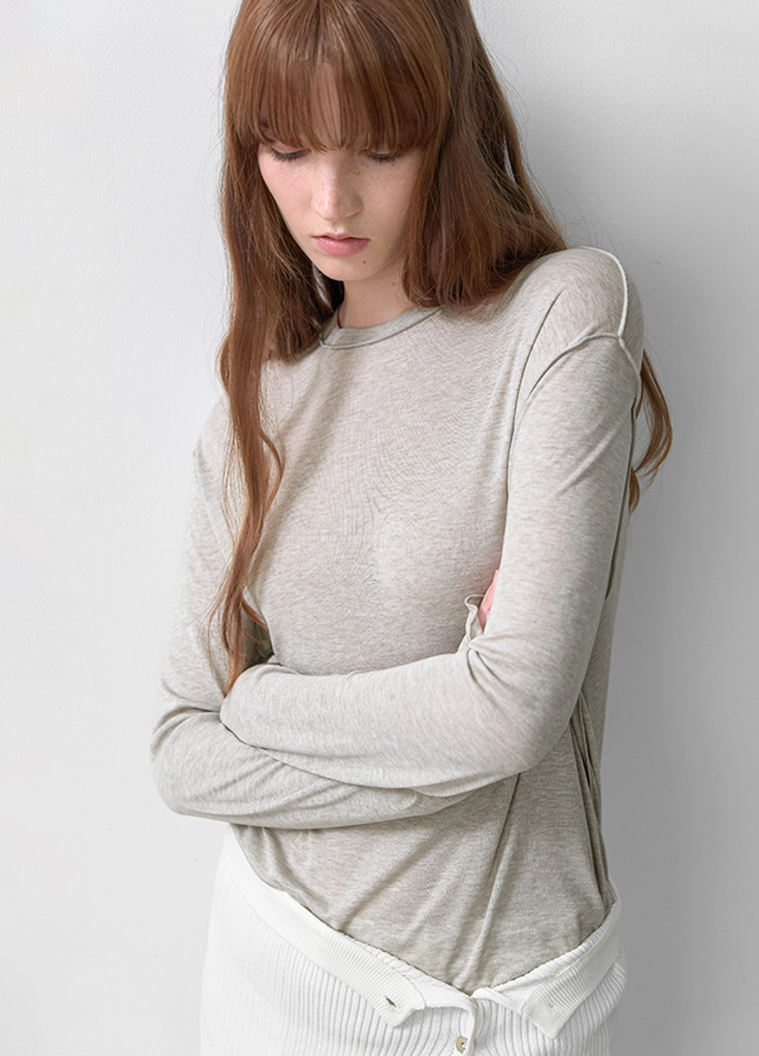 아뜰리에 나인 (T-7170)AN INTERLOCK LONG SLEEVE TEE 상품 이미지 1