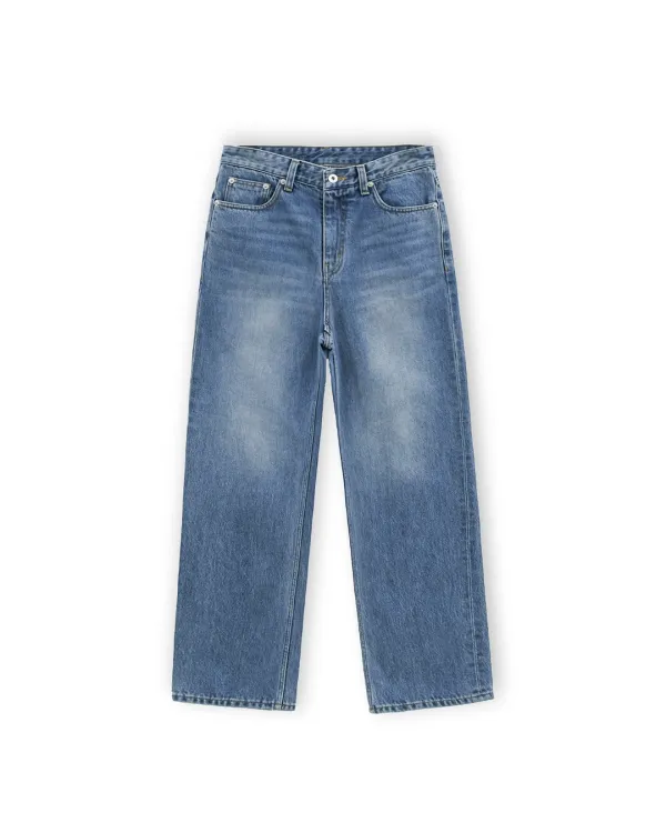 W 5P Straight Denim, Mid Blue