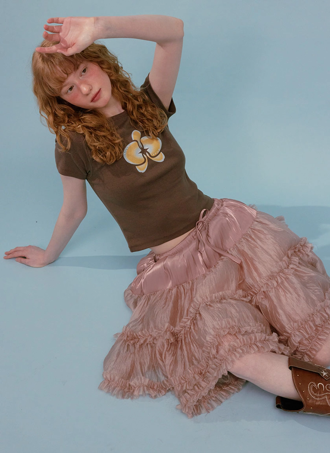 루루서울 Orchid Cubic T-Shirt (Brown) 상품 이미지 2