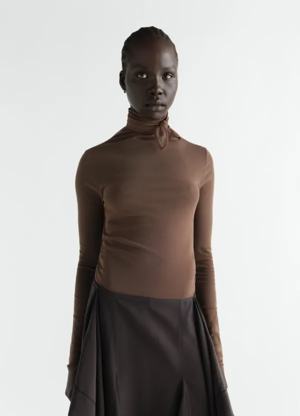 BALLERINA SCARF TOP IN MESH JERSEY