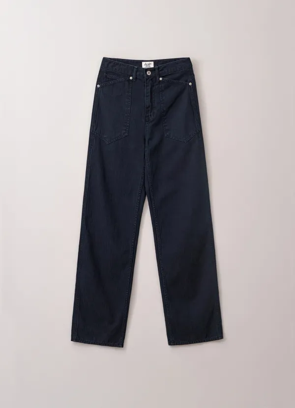 2nd / Herringbone Garment Dyed Fatigue Pants (Navy)