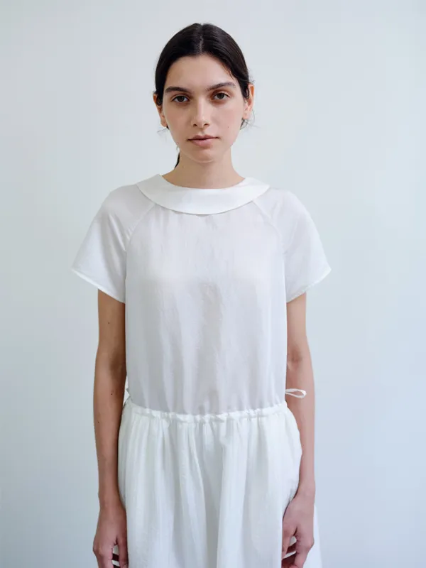 TIR ROLL COLLAR SHINING DRESS_CREAM