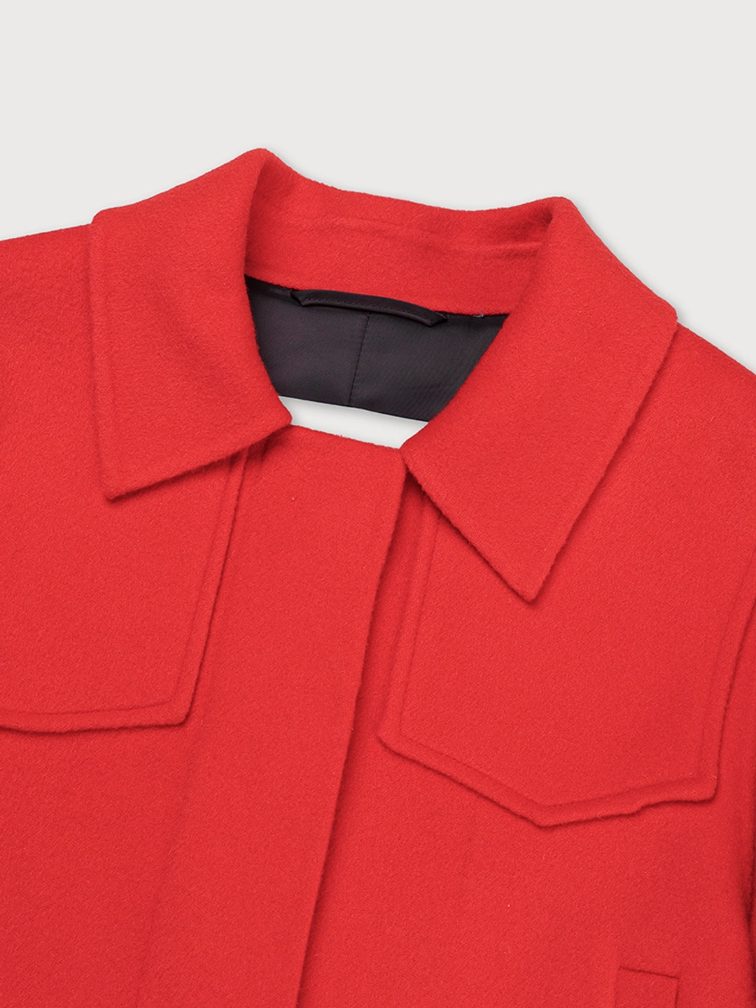 뮤제 ZAHA Merino Wool Handmade Short Coat_Red 상품 이미지 3
