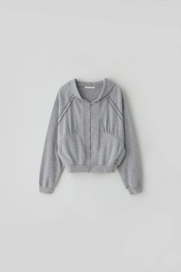 (1st re-stock) T/T Essential waffle hoodie (gray)