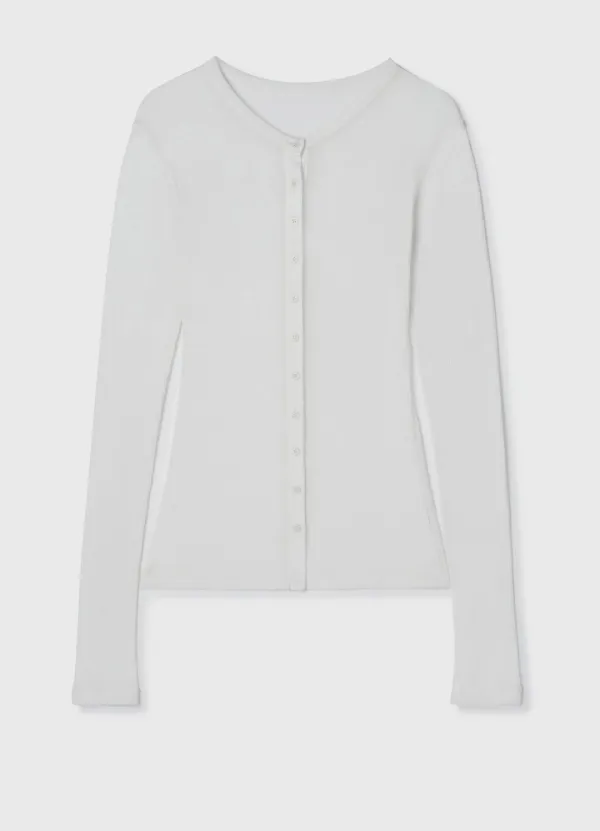 Clean Line Cardigan / White