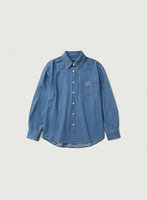 Grael Oversized Pocket Denim Shirt_Blue