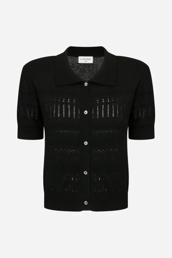 25SS scar short sleeve collar knit