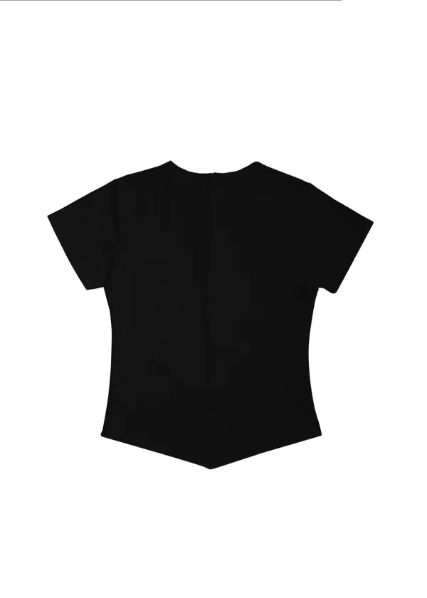 [ 바로배송 ] [ 1차 리오더 ] V - CUT T [FLOWER BLACK]