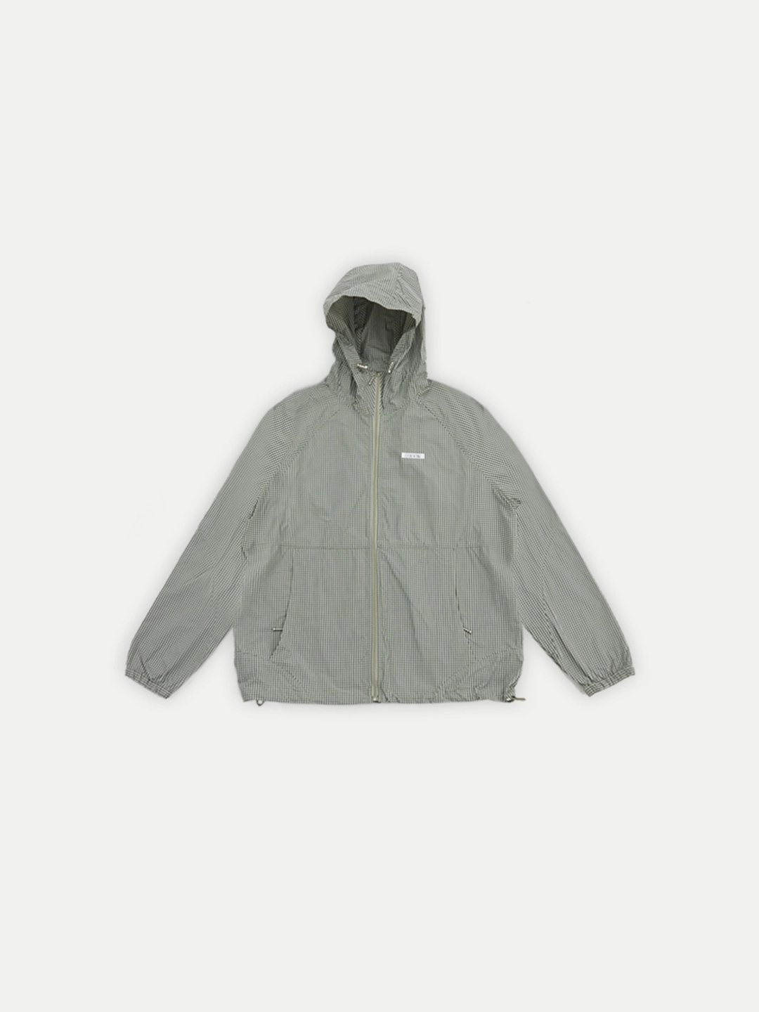BUTTERFLY HOODED WIND JACKET CHECK GREEN