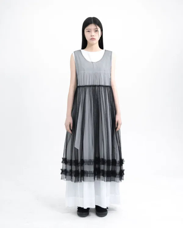mesh shirring dress (open, 단독 주문 시 선발송)