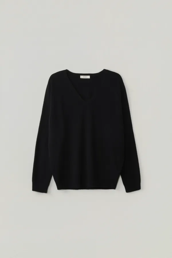 HOPE CASHMERE V-NECK KNIT_BLACK