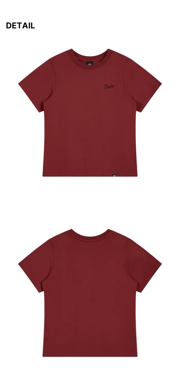 (W) CHAIN STITCH LINE LOGO T-SHIRT-RED