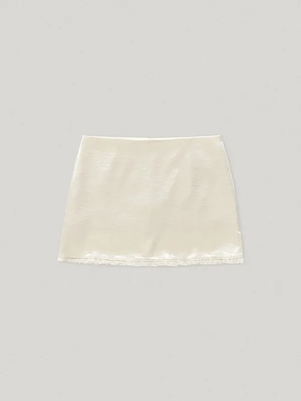 Nerif Satin Skirt Cream (2nd)
