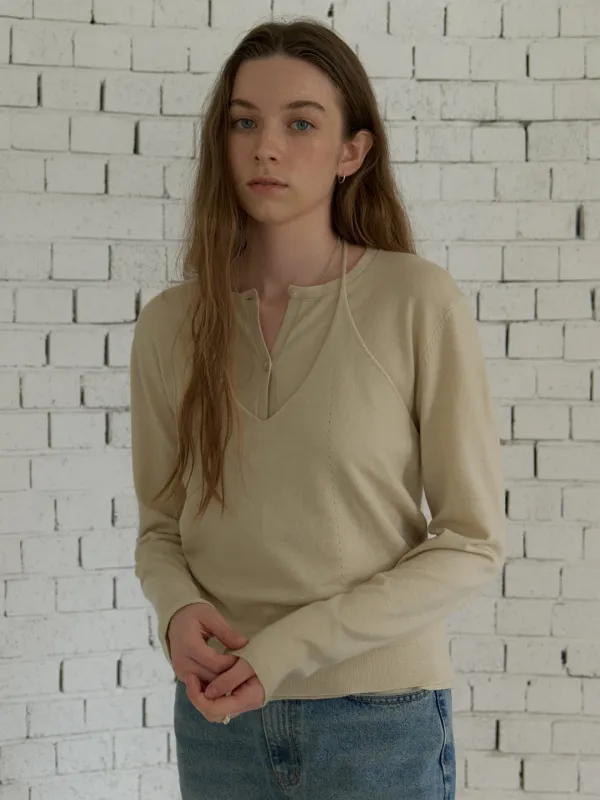 A 2-WAY CARDIGAN SET_LIGHT BEIGE