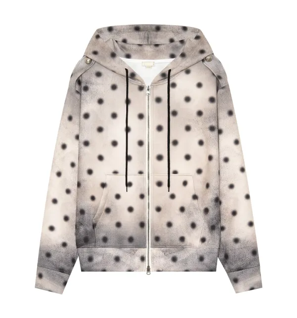 Dusty dot zip-up hoodie