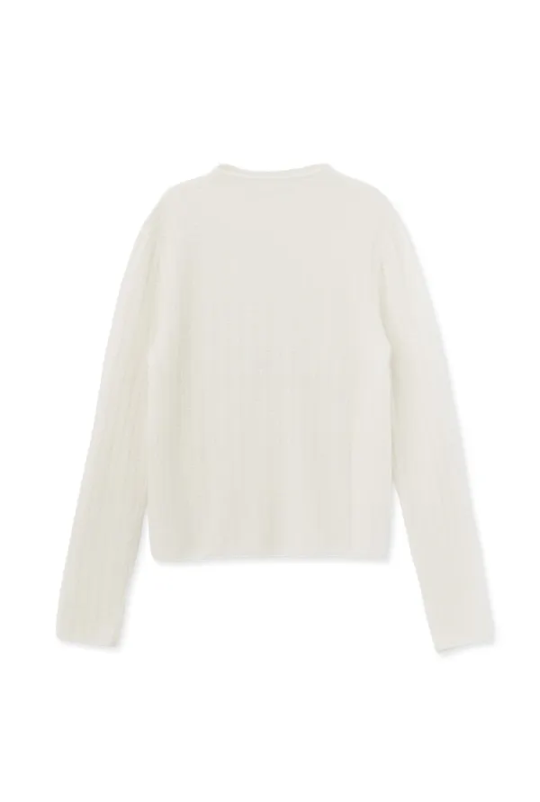 CASHMERE PATTERNED KNIT (IVORY)