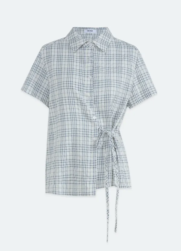 [44-120]  Willadi Strap Shirt  윌라디 스트랩 셔츠 (여름-데일리룩-출근룩-여행룩-휴가룩-데이트룩-스트라이프-패턴-여름셔츠-반팔셔츠-반소매셔츠-빅사이즈-자체제작)