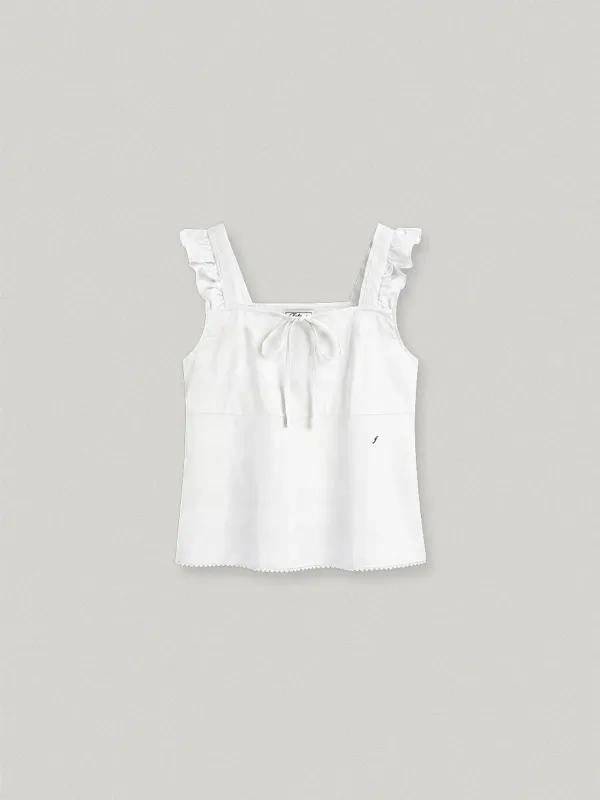 MERLINE RUFFLE BLOUSE - WHITE멜린 러플 블라우스