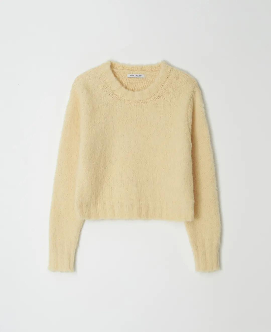 스텝어라운드 Brushed Crop Round knit_BUTTER CREAM 상품 이미지 1