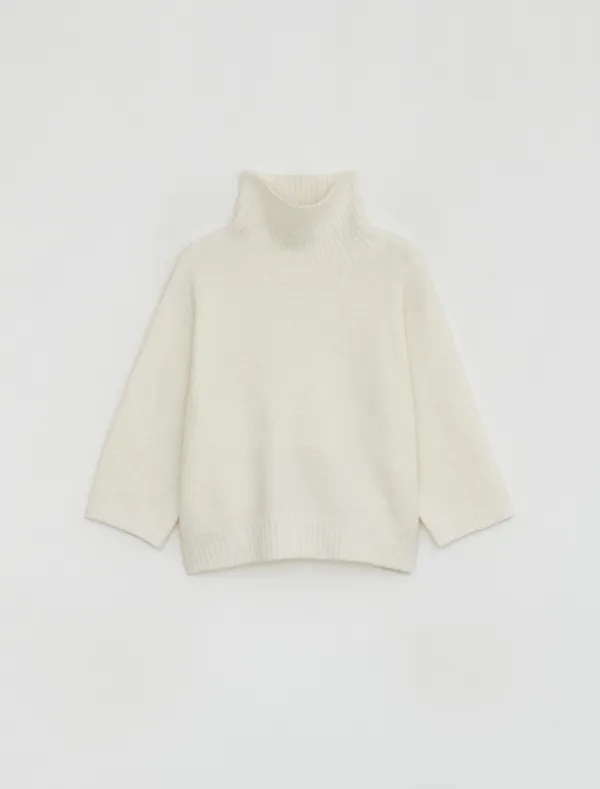 BOUCLE TURTLENECK KNIT [IVORY]