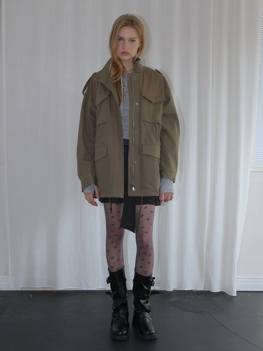 에트몽 Half Field Jacket, Khaki 상품 이미지 2