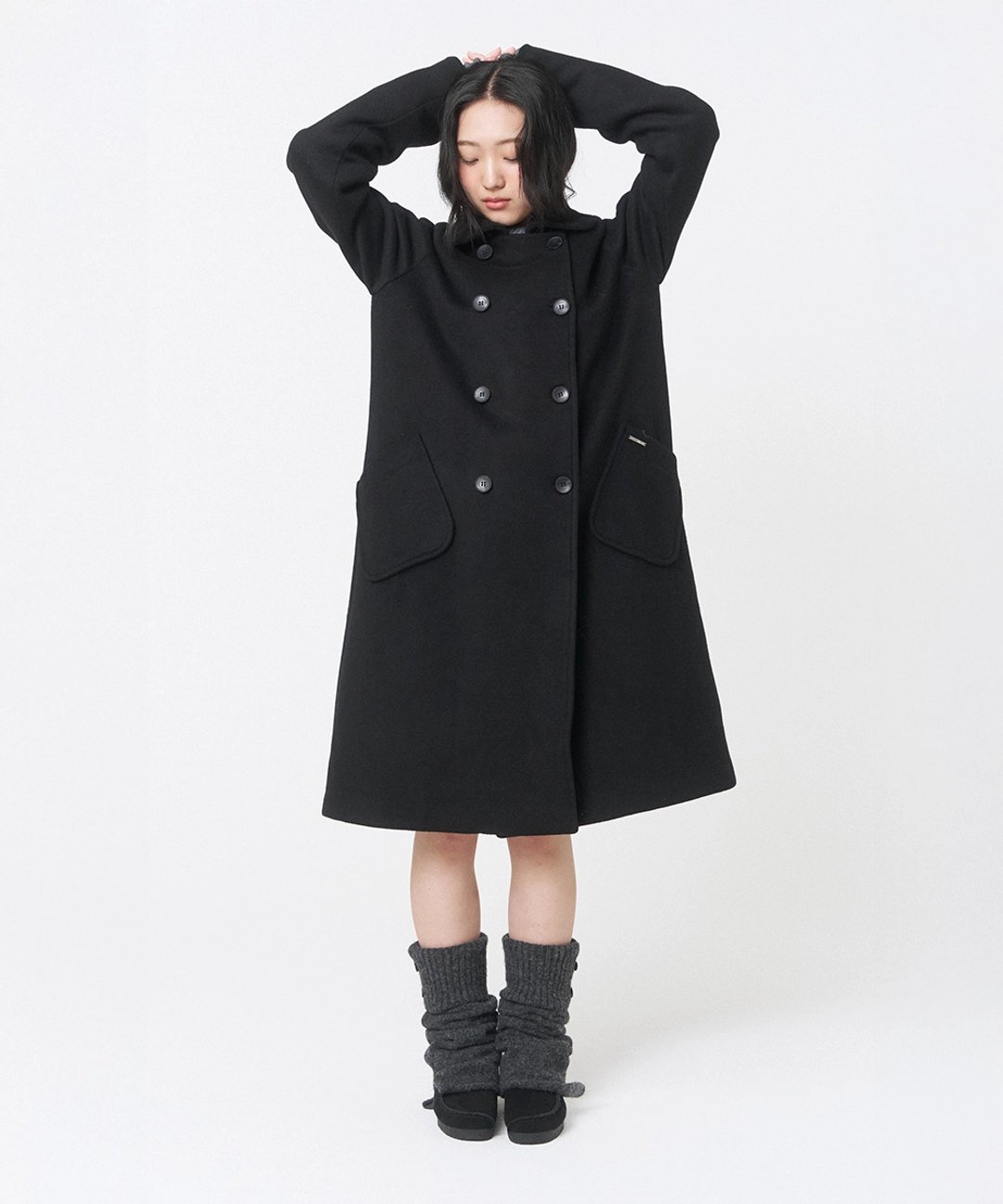 미세키서울 Double button long coat BLACK 상품 이미지 3