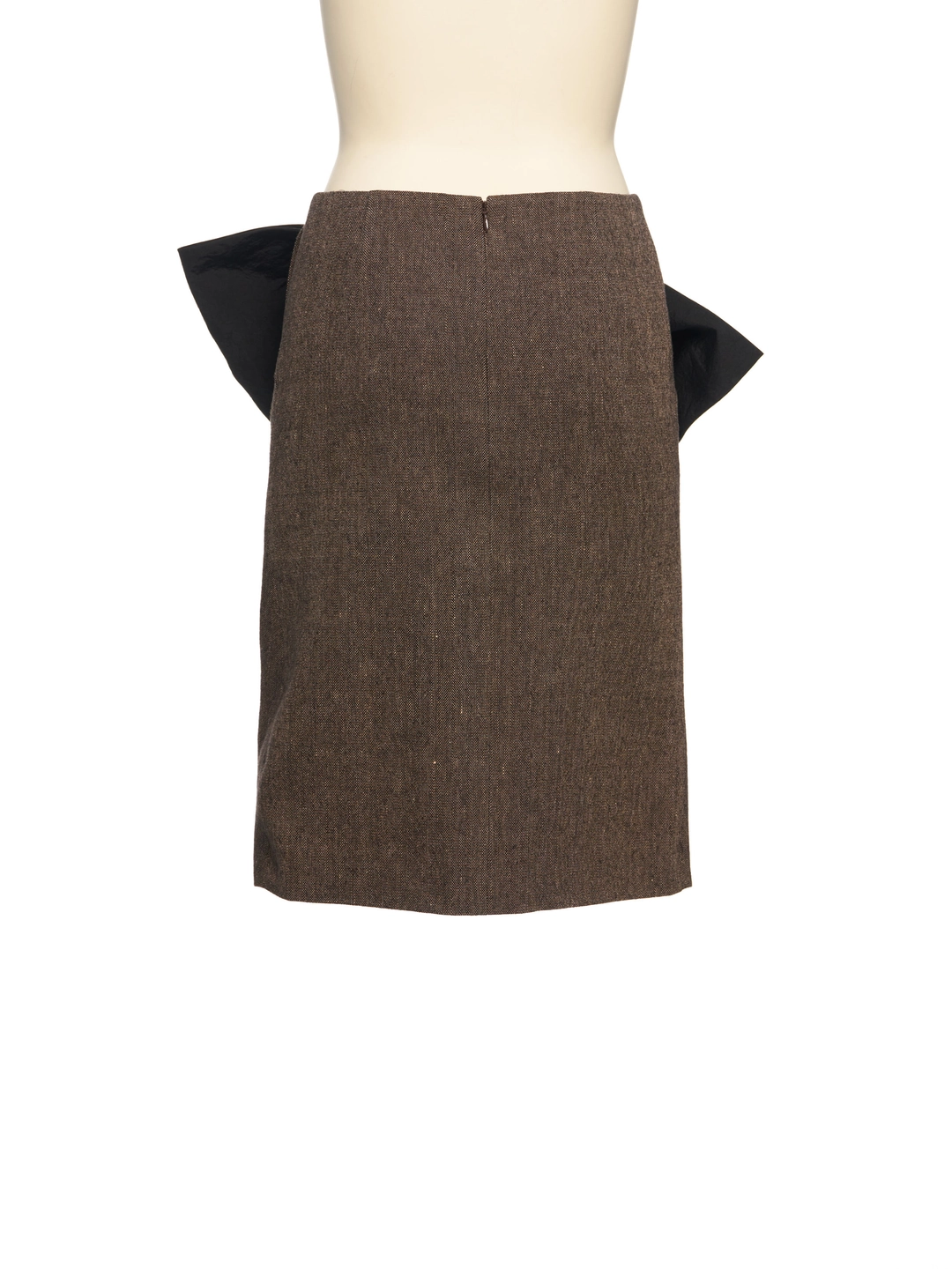 푸쉬버튼 FW26 BROWN BOW DETAIL DRAPED SKIRT 상품 이미지 1