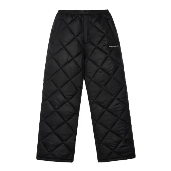 QUILTED PADDING PANTS - BLACK