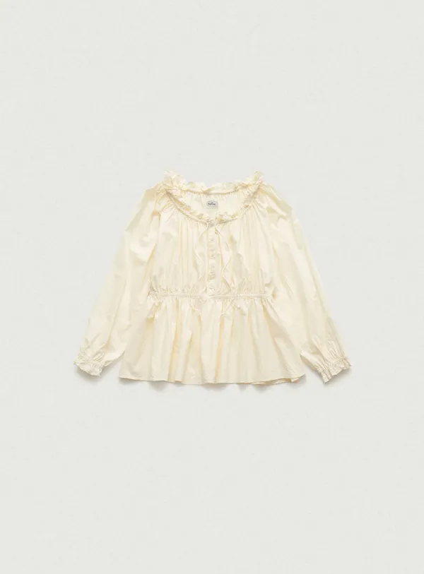 Liore Frill Button Blouse_Butter
