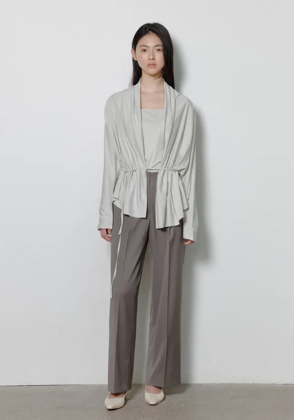 Silk One-Tuck Slacks