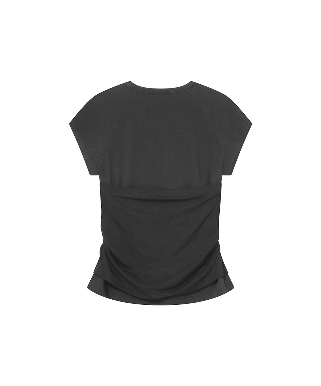미세키서울 [Hannah X Misekiseoul] Hannah button layered short sleeve CHARCOAL 상품 이미지 2