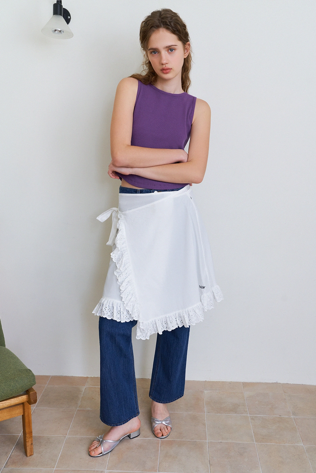 위드아웃썸머 Picnic apron skirt_ivory 상품 이미지 2