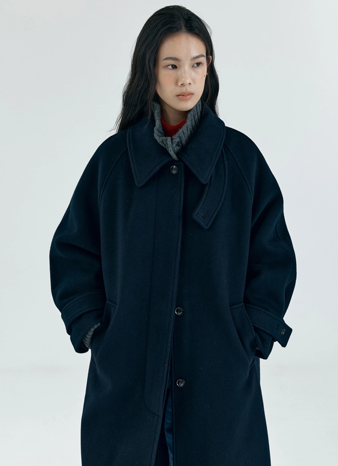 시야쥬 SIOT4128 캐시미어 블렌드 발마칸 코트_Navy 상품 이미지 2