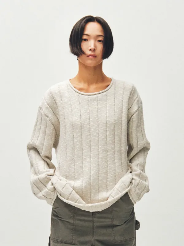 [PLZPROJECT]STRUCTURED RIBBED KNIT, MELANGE
