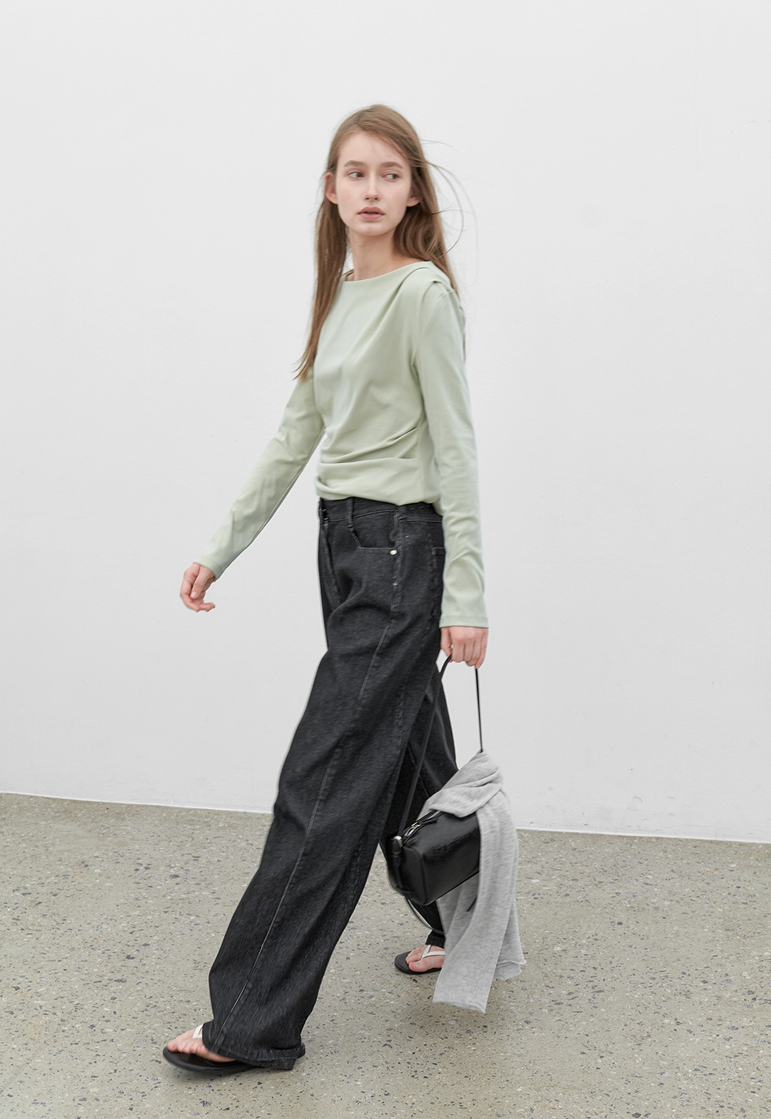 아뜰리에 나인 (PT-5822)PIN-WALE CURVED DENIM PANTS 상품 이미지 2