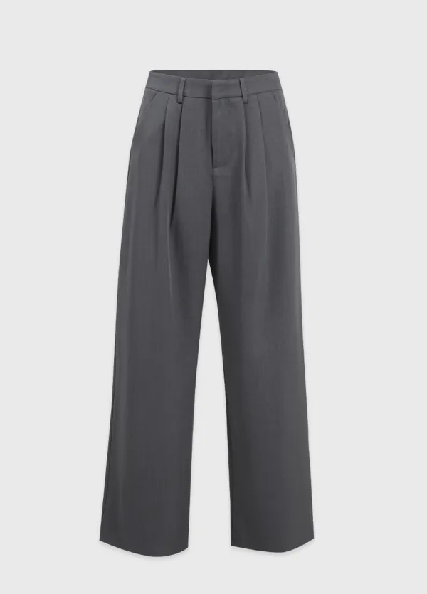 [25-36]  Gaudium Two-tuck Wide Slacks  가우디움 투 턱 와이드 슬랙스 (가을-봄-시즌리스-데일리룩-출근룩-오피스룩-데이트룩-격식룩-하객룩-와이드핏-와이드팬츠-롱팬츠-투핀턱-자체제작)