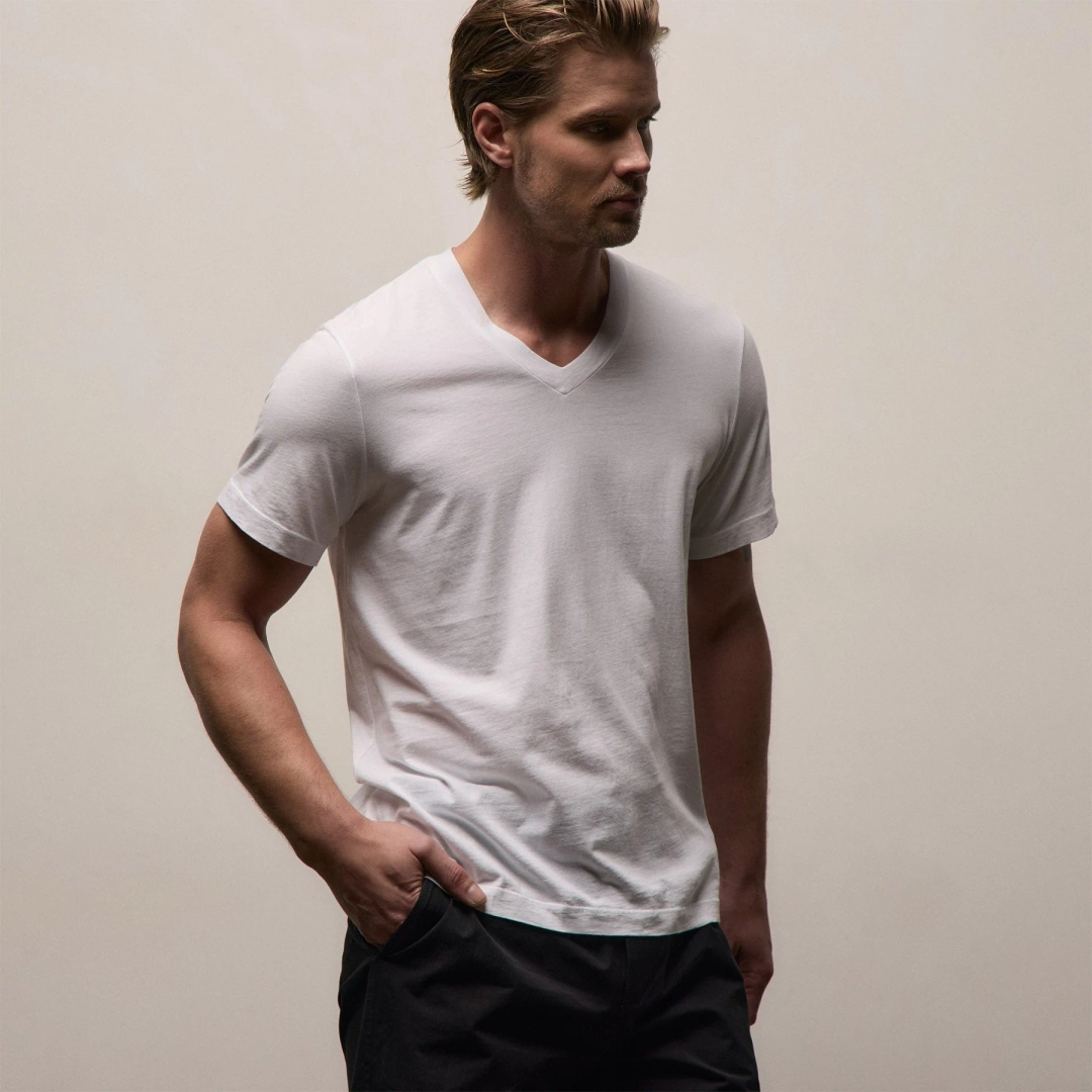 제임스펄스 3 Pack Short Sleeve V Neck - White 상품 이미지 3