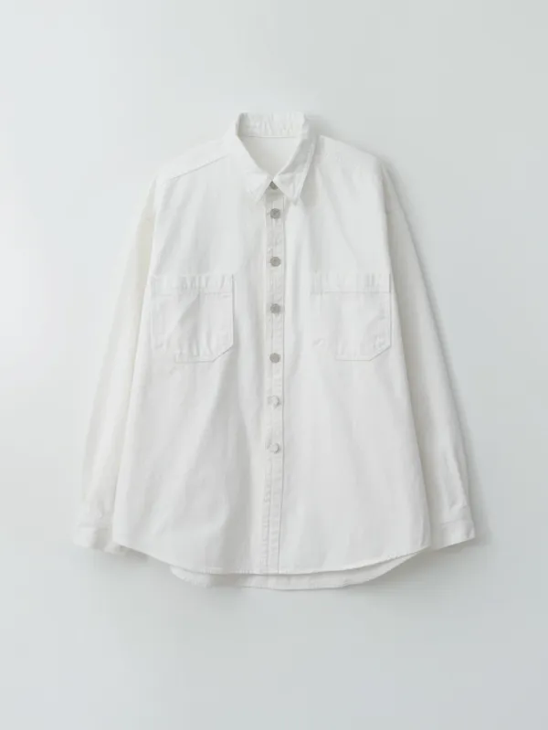 Oversized denim shirt (white)