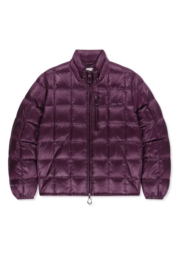 MATIN GRID QUILTED LIGHT DOWN JUMPER IN PURPLE