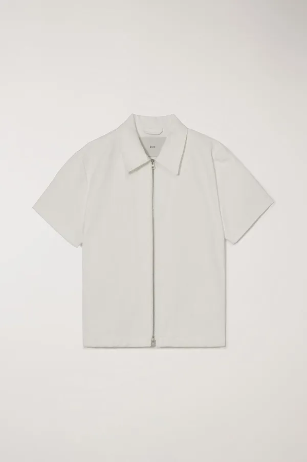 COLLARED ZIP-UP SHIRT OFF WHITE