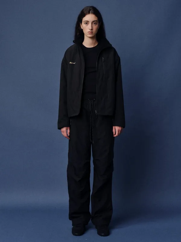 String fleece pants_black