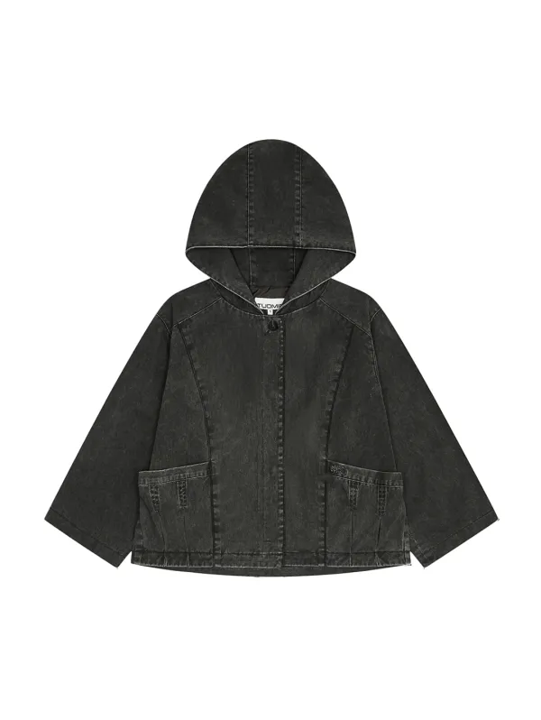 WASHED CAPE JACKET [CHARCOAL]